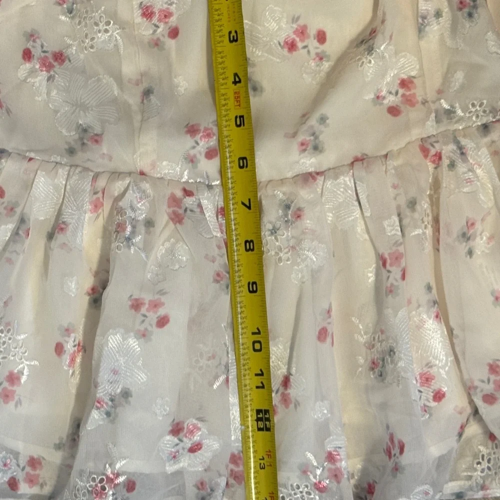 Altar'd State Cream Smocked Top with Subtle Pastel Floral - Picture 7 of 8